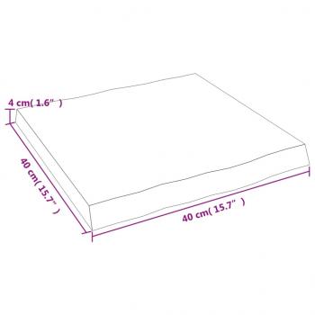 Tischplatte 40x40x(2-4) cm Massivholz Unbehandelt Baumkante