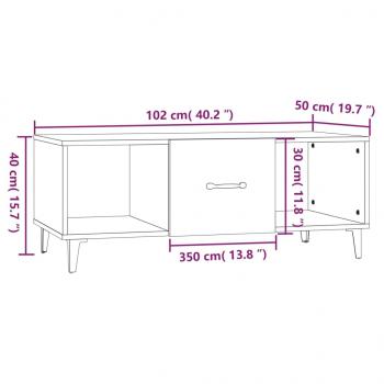 Couchtisch Grau Sonoma 102x50x40 cm Holzwerkstoff