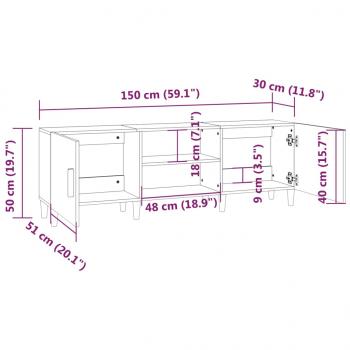 TV-Schrank Grau Sonoma 150x30x50 cm Holzwerkstoff