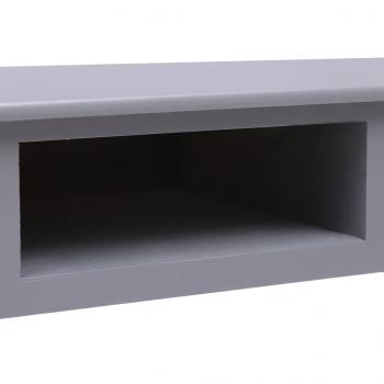 Schreibtisch Grau 108x45x76 cm Massivholz Paulownia