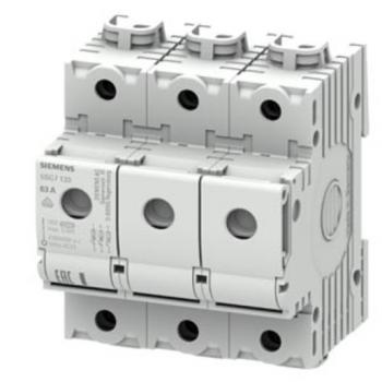 Siemens 5SG7163 MINIZED, Lasttrennschalter mit Sicherung, D02, 3P+N, In: 63 A, Un AC: 40