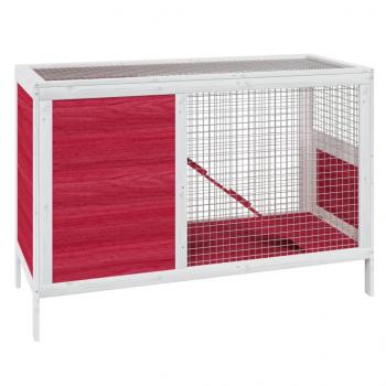 Kaninchenstall Rot 103x44x69,5 cm Massivholz Kiefer