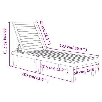 Sonnenliegen 2 Stk. Schwarz 155x58x83 cm Polypropylen