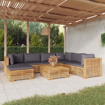 ARDEBO.de - 8-tlg. Garten-Lounge-Set mit Kissen Massivholz Teak