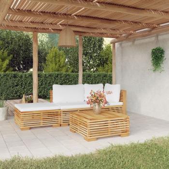 ARDEBO.de - 4-tlg. Garten-Lounge-Set mit Kissen Massivholz Teak