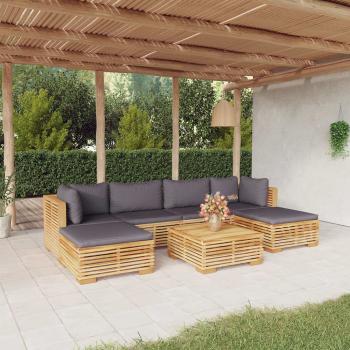 ARDEBO.de - 7-tlg. Garten-Lounge-Set mit Kissen Massivholz Teak