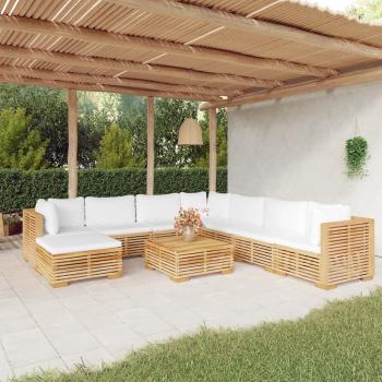 ARDEBO.de - 9-tlg. Garten-Lounge-Set mit Kissen Massivholz Teak