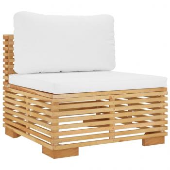 9-tlg. Garten-Lounge-Set mit Kissen Massivholz Teak