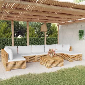 ARDEBO.de - 8-tlg. Garten-Lounge-Set mit Kissen Massivholz Teak