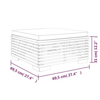 11-tlg. Garten-Lounge-Set mit Kissen Massivholz Teak