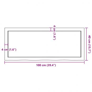 Wandregal 100x40x(2-6) cm Massivholz Eiche Unbehandelt