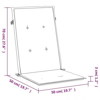 Gartenstuhlauflagen für Hochlehner 2 Stk. Rosa 120x50x3cm Stoff