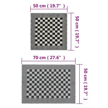 50-tlg. Handtuch-Set Schwarz und Weiß Baumwolle