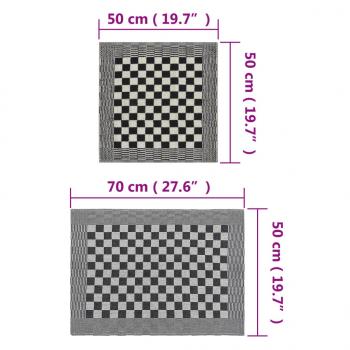 50-tlg. Handtuch-Set Schwarz und Weiß Baumwolle