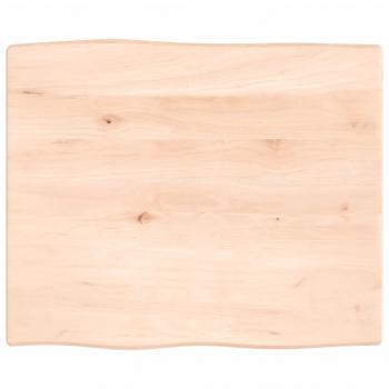 ARDEBO.de - Tischplatte 60x50x2 cm Massivholz Eiche Unbehandelt Baumkante