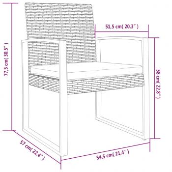 Garten-Esszimmerstühle 2 Stk. Braun PP-Rattan