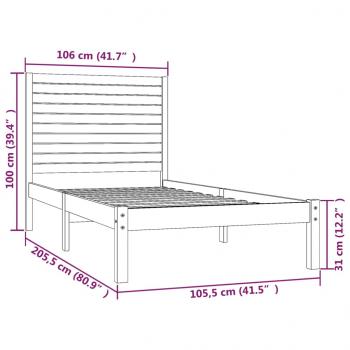 Massivholzbett Honigbraun 100x200 cm