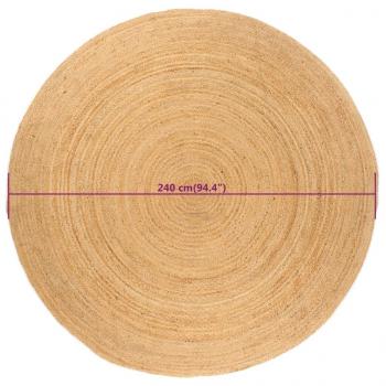 Teppich Jute Geflochten 240 cm Rund