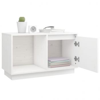 TV-Schrank Weiß 74x35x44 cm Massivholz Kiefer