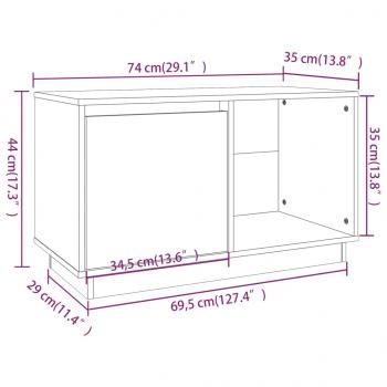 TV-Schrank Weiß 74x35x44 cm Massivholz Kiefer