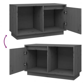 TV-Schrank Grau 74x35x44 cm Massivholz Kiefer