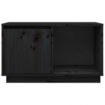 TV-Schrank Schwarz 74x35x44 cm Massivholz Kiefer