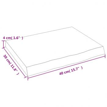 Wandregal Hellbraun 40x30x(2-4) cm Massivholz Eiche Behandelt