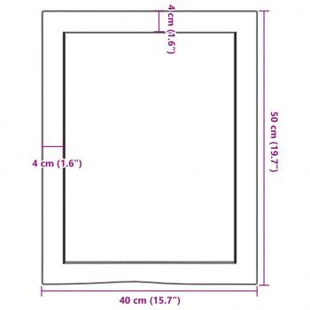 Wandregal Hellbraun 40x50x(2-4) cm Massivholz Eiche Behandelt