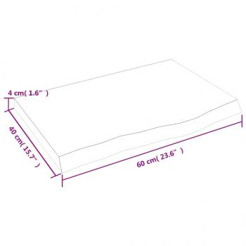 Wandregal Hellbraun 60x40x(2-4) cm Massivholz Eiche Behandelt