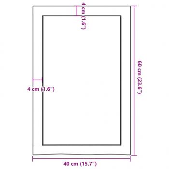 Wandregal Hellbraun 40x60x(2-6) cm Massivholz Eiche Behandelt