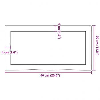 Wandregal Hellbraun 60x30x(2-6) cm Massivholz Eiche Behandelt