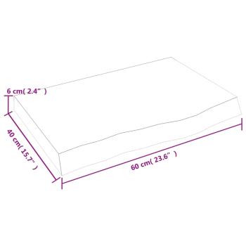 Wandregal Hellbraun 60x40x(2-6) cm Massivholz Eiche Behandelt