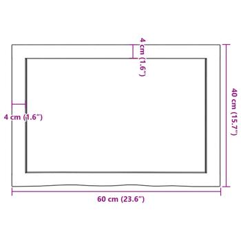 Wandregal Hellbraun 60x40x(2-6) cm Massivholz Eiche Behandelt