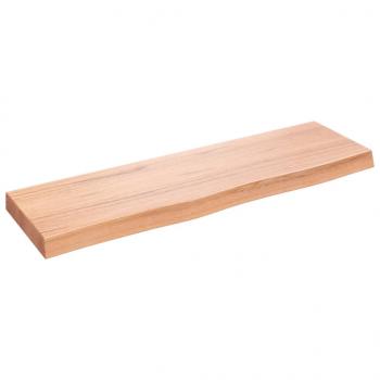 ARDEBO.de - Wandregal Hellbraun 100x30x(2-6) cm Massivholz Eiche Behandelt