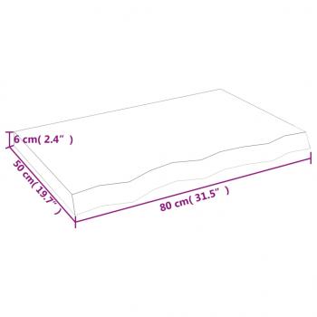 Wandregal Hellbraun 80x50x(2-6) cm Massivholz Eiche Behandelt