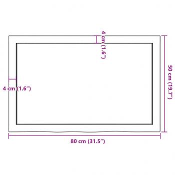 Wandregal Hellbraun 80x50x(2-4) cm Massivholz Eiche Behandelt