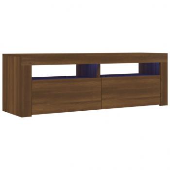 TV-Schrank mit LED-Leuchten Braun Eichen-Optik 120x35x40 cm