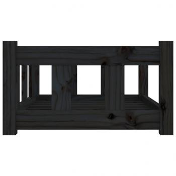 Hundebett Schwarz 65,5x50,5x28 cm Massivholz Kiefer