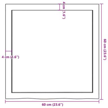 Wandregal Dunkelbraun 60x60x(2-4) cm Massivholz Eiche Behandelt