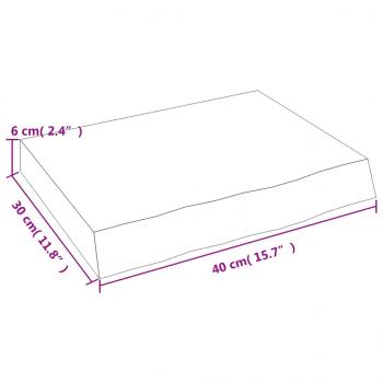 Wandregal Dunkelbraun 40x30x(2-6) cm Massivholz Eiche Behandelt