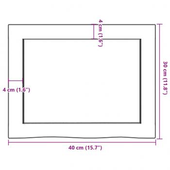 Wandregal Dunkelbraun 40x30x(2-6) cm Massivholz Eiche Behandelt