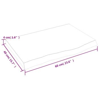 Wandregal Dunkelbraun 60x40x(2-4) cm Massivholz Eiche Behandelt