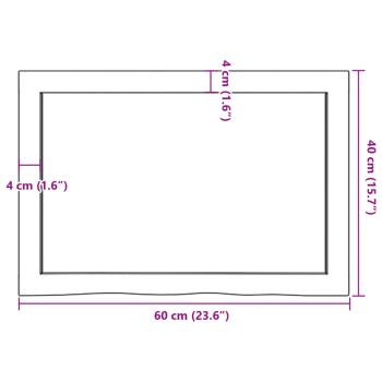 Wandregal Dunkelbraun 60x40x(2-4) cm Massivholz Eiche Behandelt