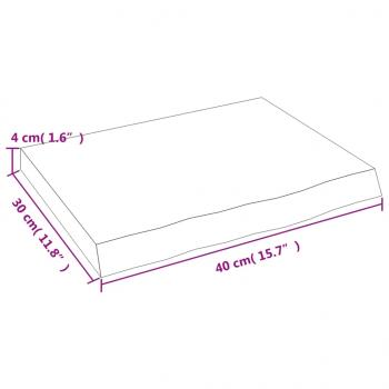 Wandregal Dunkelbraun 40x30x(2-4) cm Massivholz Eiche Behandelt