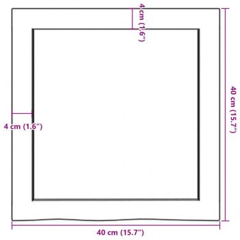 Wandregal Dunkelbraun 40x40x(2-6) cm Massivholz Eiche Behandelt