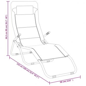 Sonnenliegen 2 Stk. Creme Textilene & Pulverbeschichteter Stahl