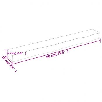 Wandregal Dunkelbraun 80x10x6 cm Massivholz Eiche Behandelt