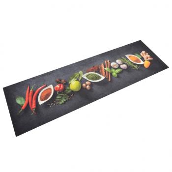 ARDEBO.de - Küchenteppich Waschbar Gewürze 45x150 cm Samt