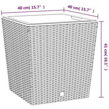 Pflanzkübel mit herausnehmbaren Einsatz Braun 37/64 L PP-Rattan