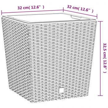 Pflanzkübel mit herausnehmbaren Einsatz Braun 21/32 L PP-Rattan